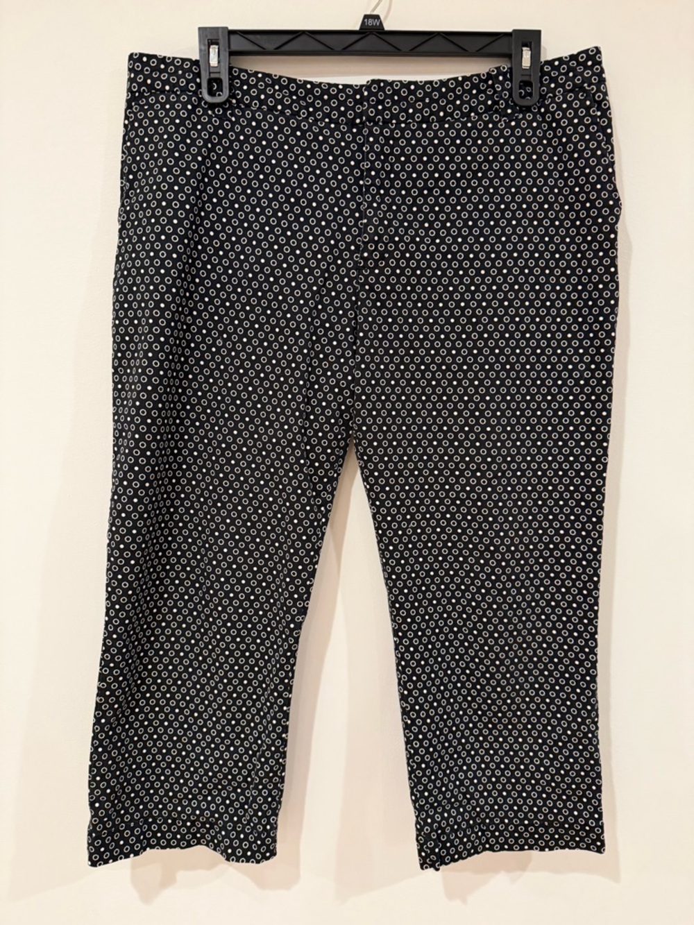 Merona Black Capri Pants with White Dot Print